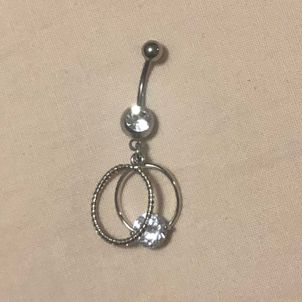 2/$20 NEW! Clear Crystal Dangle Bellybutton Ring
